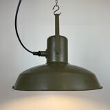 Vintage green army pendant lamp, 1960s