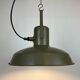 Vintage green army pendant lamp, 1960s