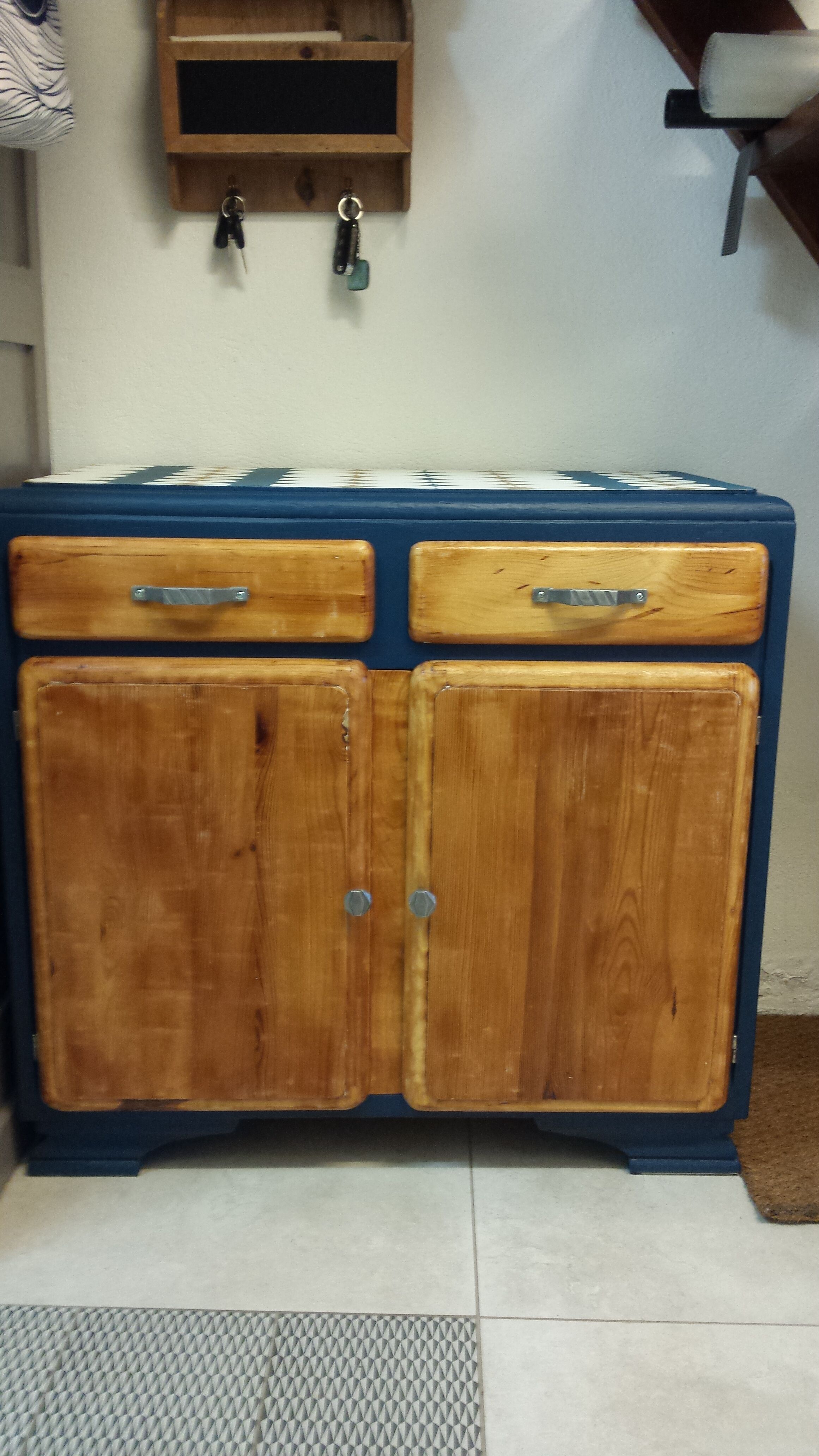 Mado bass buffet renovated wood and blue