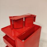 Red Boby storage trolley by Joe Colombo for Bieffeplast