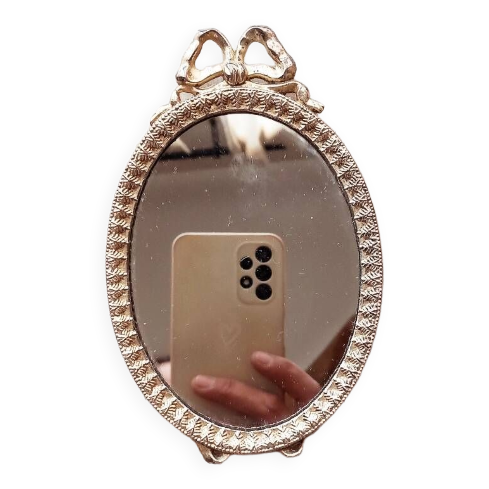 Mini miroir medaillon argent