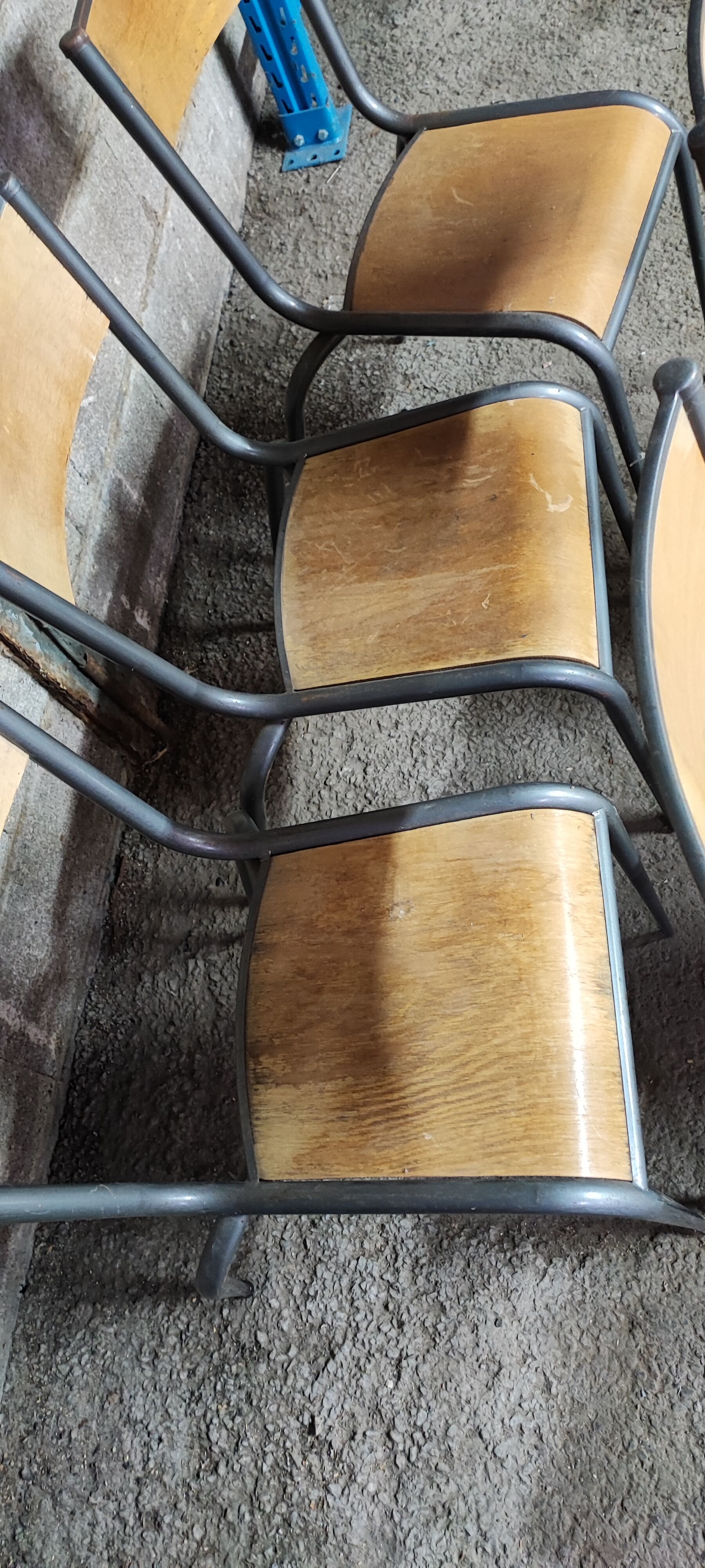Six Mullca School Chairs 510 feet tapered