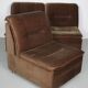 Canapé modulable vintage en velours marron/vert, 3 éléments