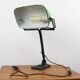 Vintage Art Nouveau Green Metal Industrial Table Lamp