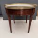 Louis XVI style bouillotte table in mahogany and white marble - Ø 60 cm