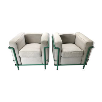 Paire de fauteuils LC2 Le Corbusier