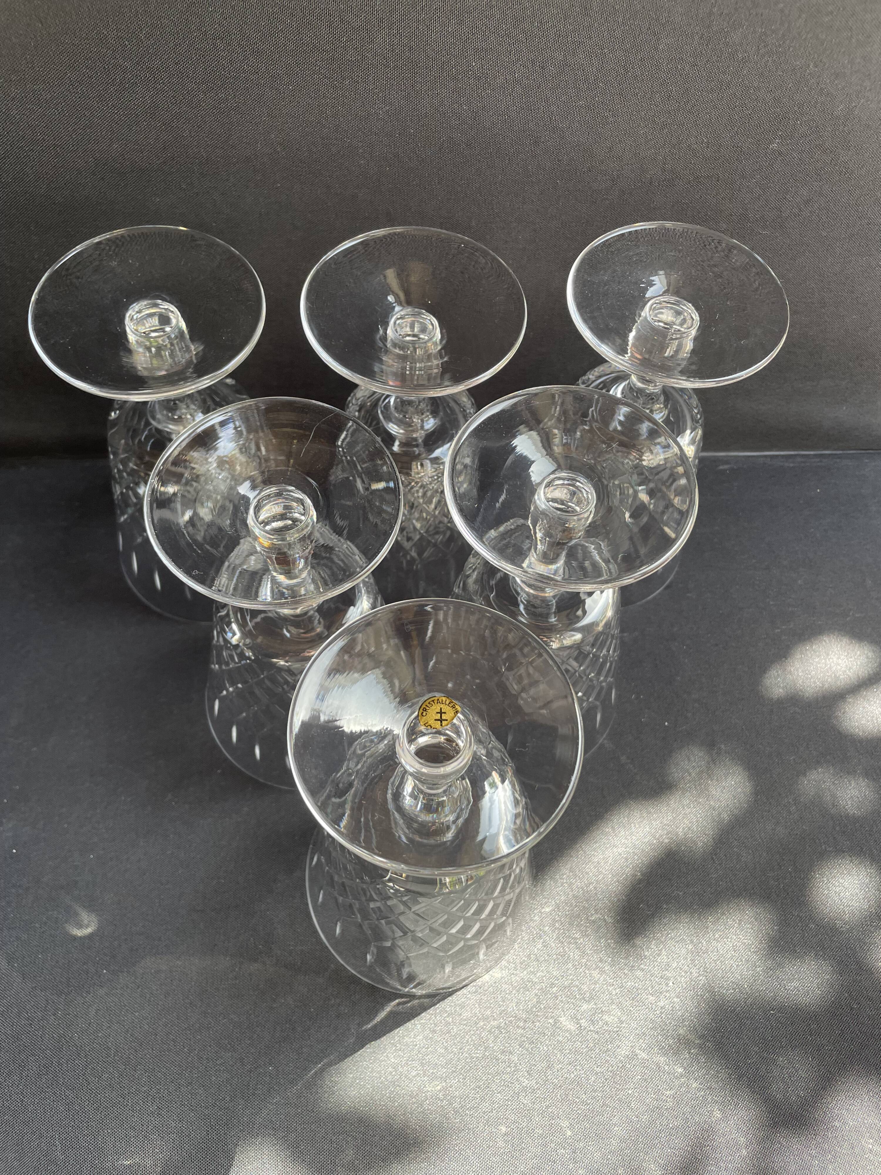 6 water glasses – Lorraine crystal factory in Lemberg (1925-1997)