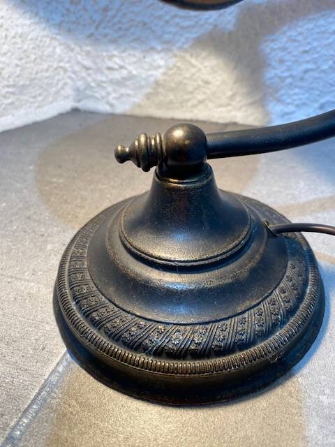 Art Deco table lamp with a glass paste shade