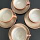 Coffee cups and under cups in gres vintage 1970s - set of 4 cups and under cup
