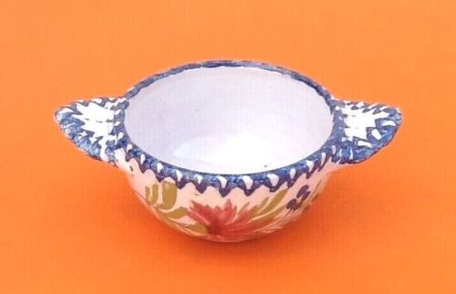 Charolles earthenware Bowl with ears Floral decoration, 1940s