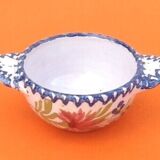 Charolles earthenware Bowl with ears Floral decoration, 1940s