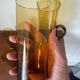 Amber blown glass orangeade service from the 1970s.