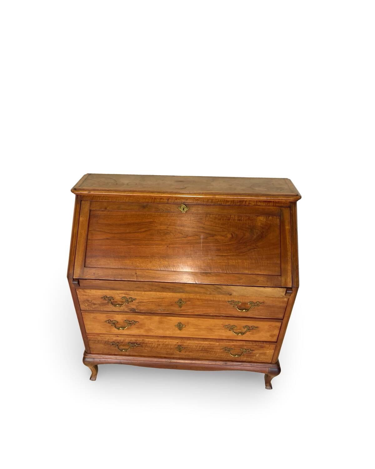 Antique Italian secrétaire in solid walnut, 1920s/1930s.