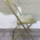 Folding metal and  velvet green chair 70s