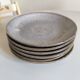 Set of six glazed stoneware plates