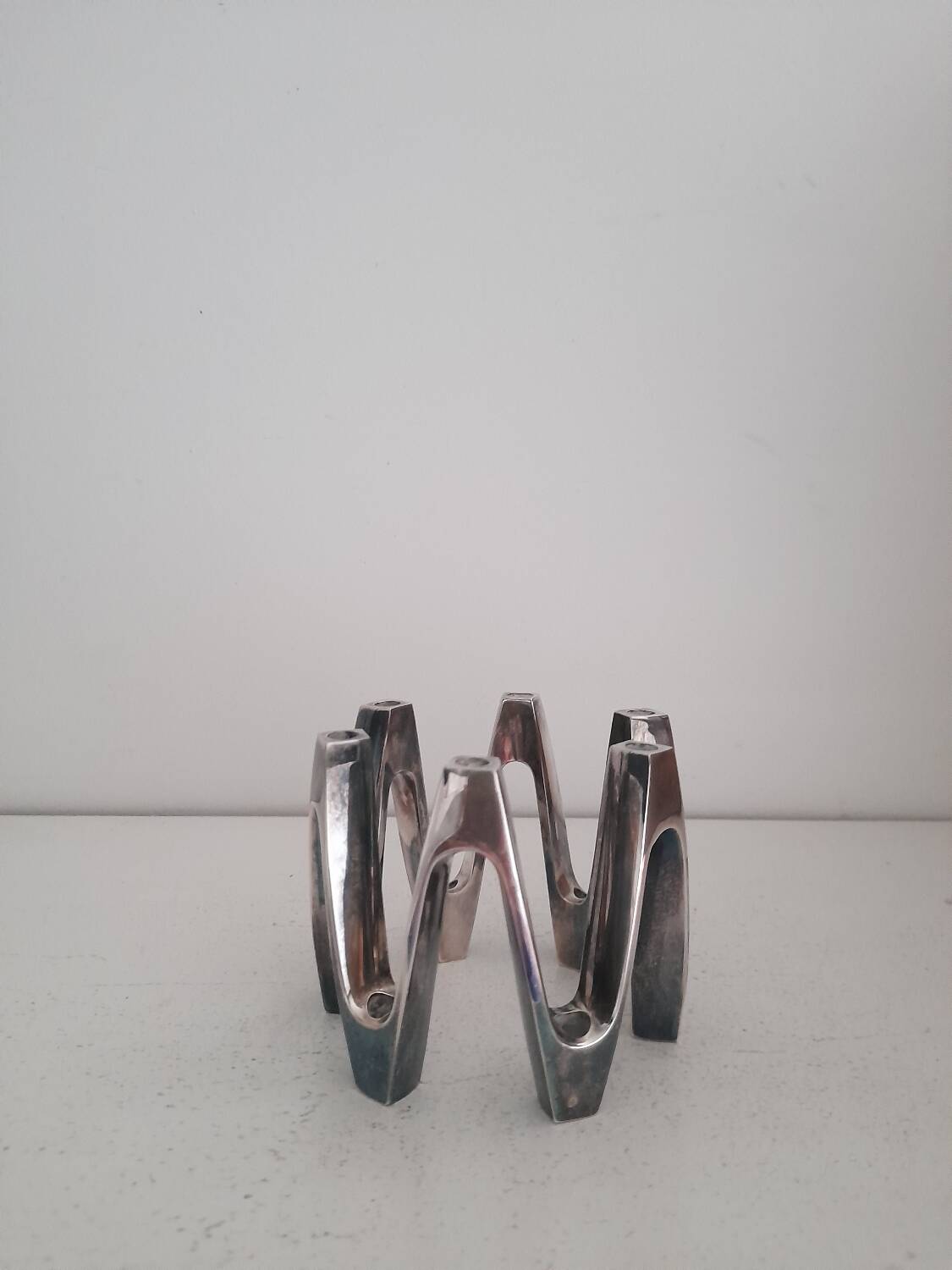 Crown candlestick by Jens Quistgaard, silver-plated metal, 1960s