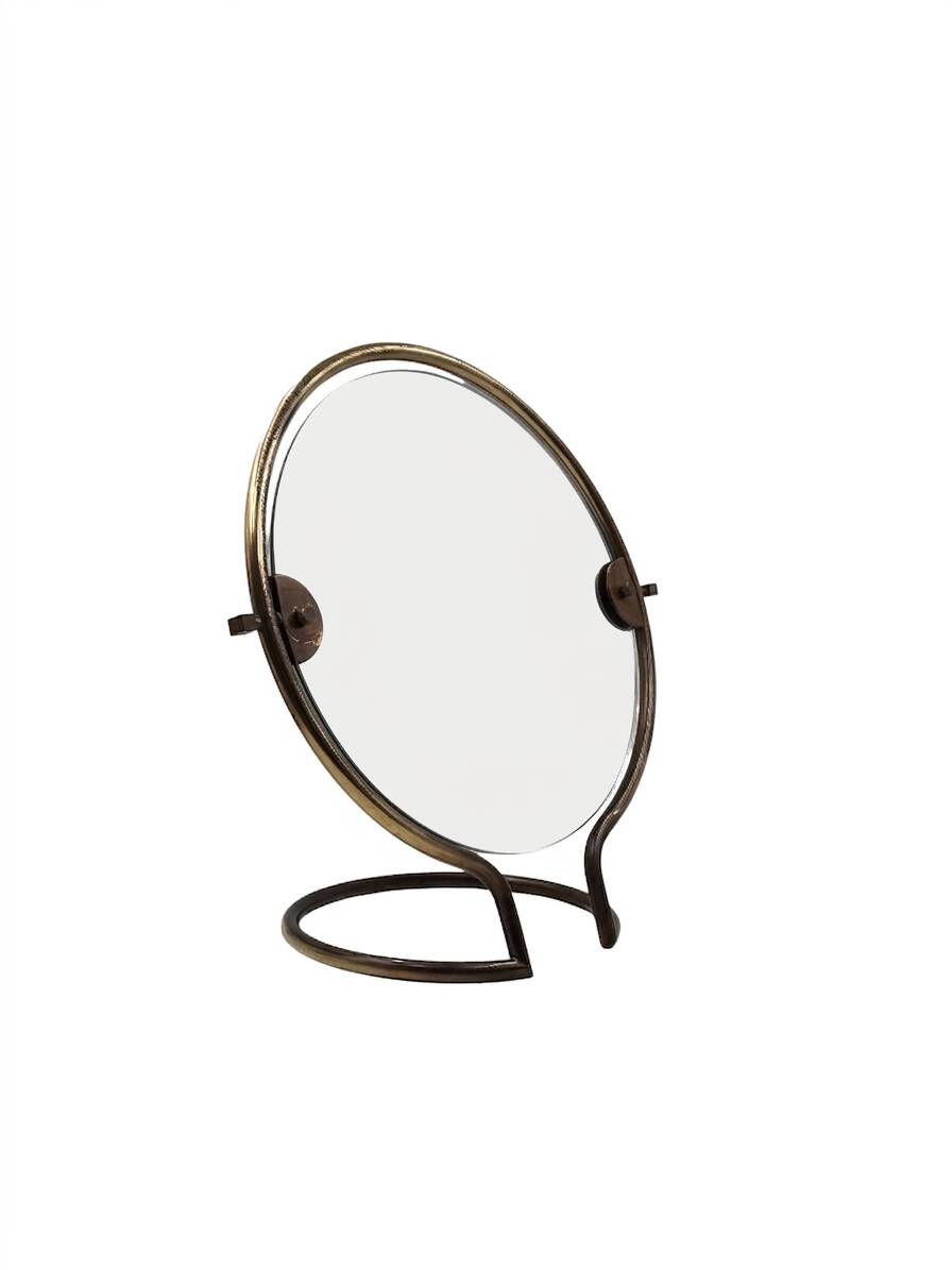 Mid-century brass table mirror / vanity, Italy 1960s