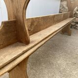 Pair of solid oak wood farmhouse benches 250cm rustic 1900