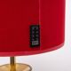 set solid Brass Table lamps Red Velvet shades 1960s France