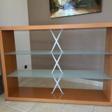 Pascal Mourgue Designer Shelf - Tempered Glass and Wood - Cinna Roset