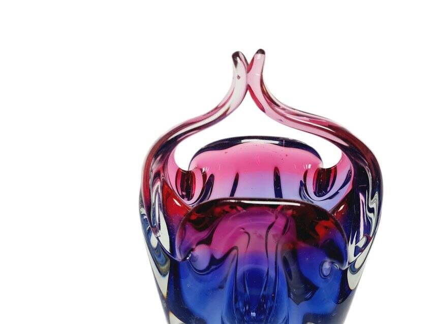 Vase by J. Hospodka for Chribska Glassworks, Former Czechoslovakia, 1960s