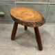 Brutalist tripod stool in solid wood