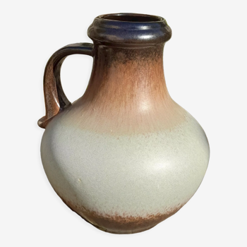 Vase brun marron beige scheurling west-germany années 70
