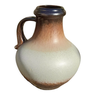 Vase brown, brown, beige, scheurling west-germany, 70s