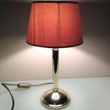 Golden metal lamp and lampshade fishing skin / vintage 70s-80s