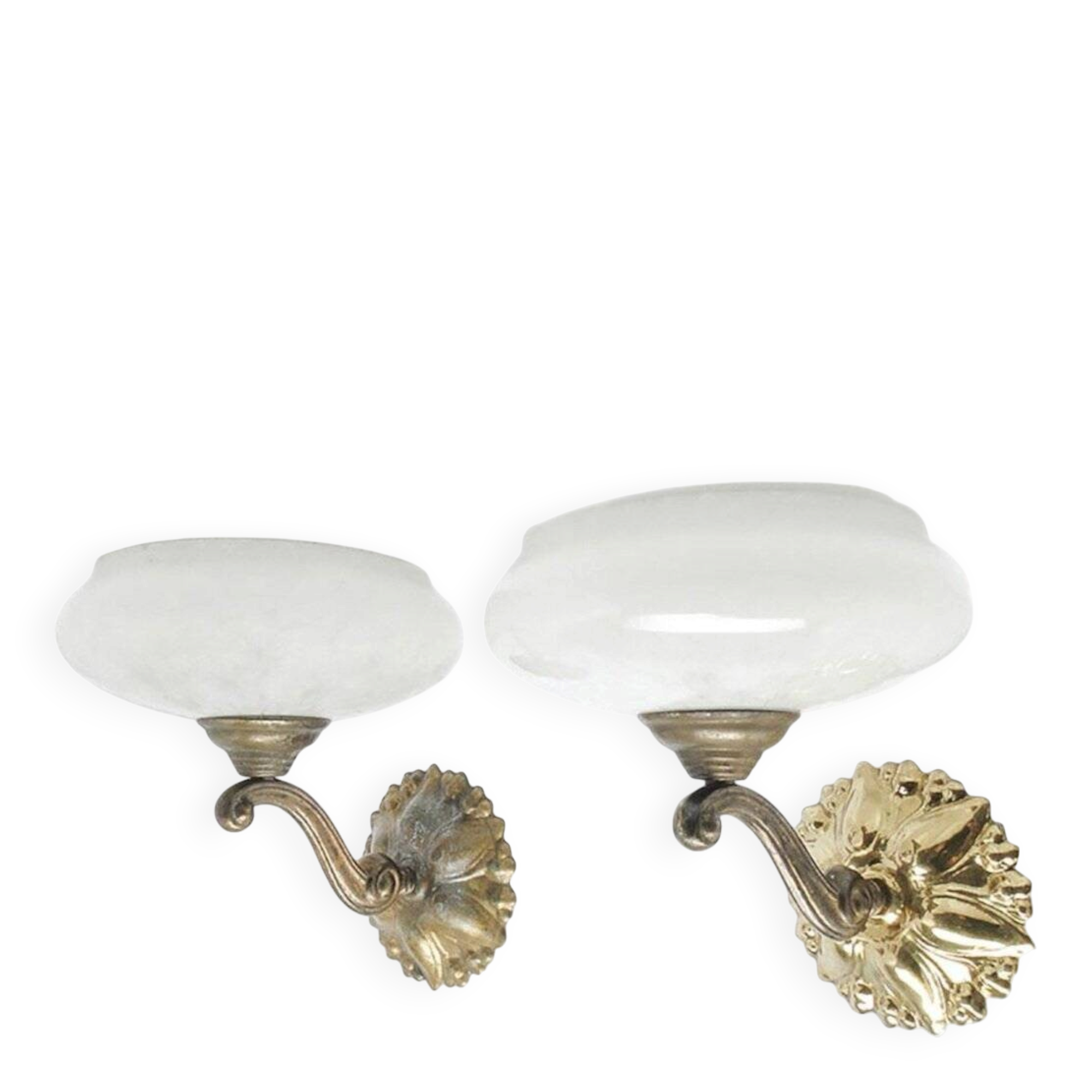 Vintage brass and glass sconces, 1930s, set of 2