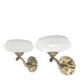Vintage brass and glass sconces, 1930s, set of 2
