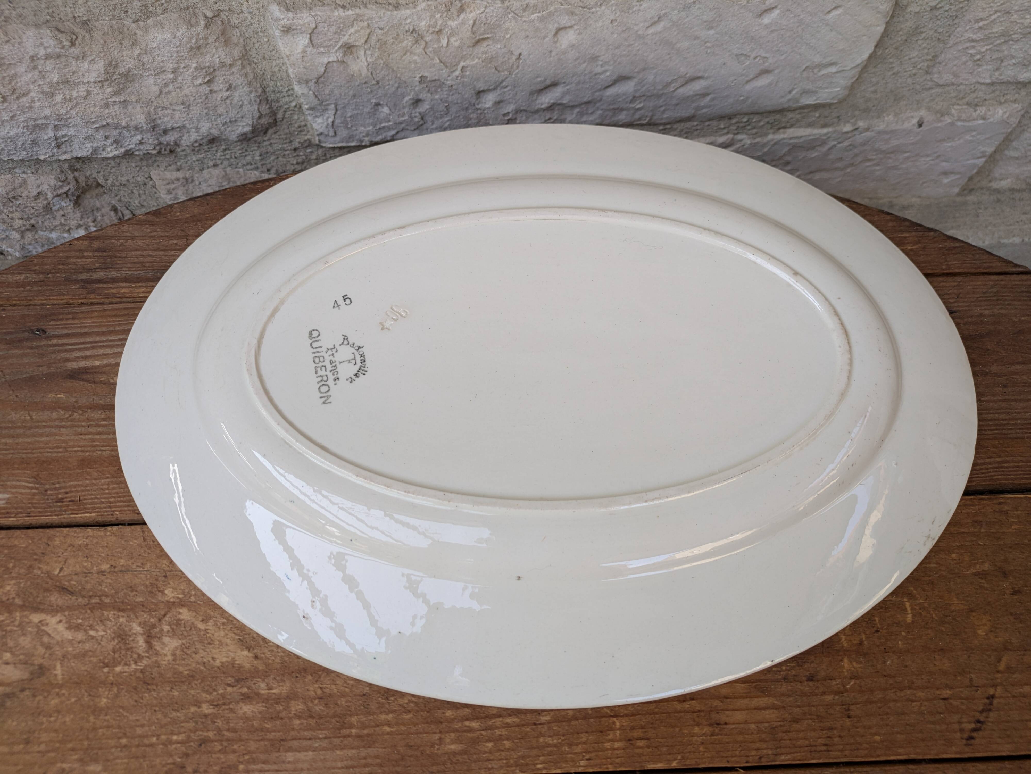 Antique Badonviller Quiberon dish – Art Deco iron earthenware