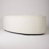 WHITE MOHAIR HALF MOON SOFA
