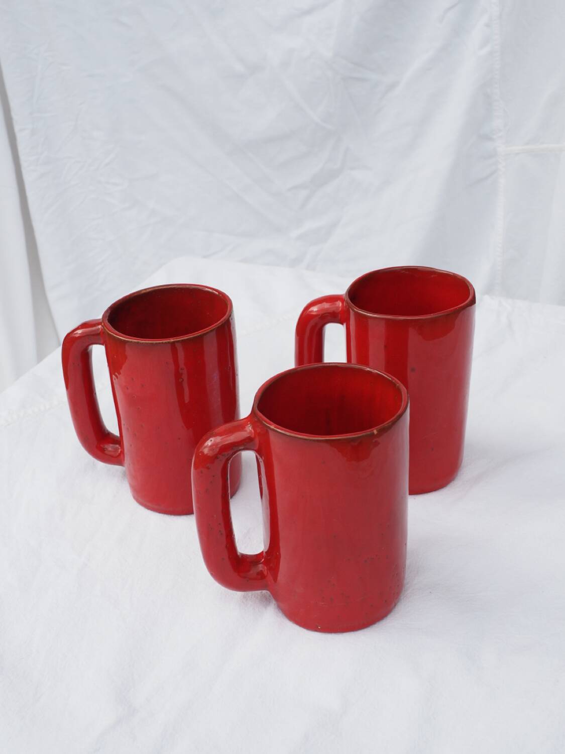 3 large mugs (tankards) from Vallauris, 1970s