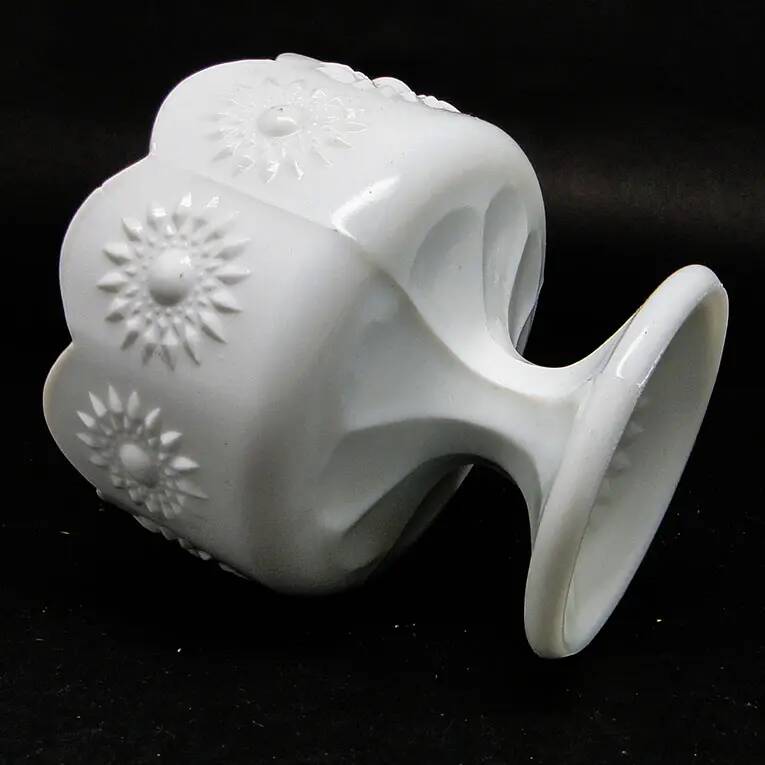 Sugar bowl postmodernism, pressed glass, Ząbkowice, Poland, 1970s