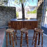 Vintage rattan bar around 1960