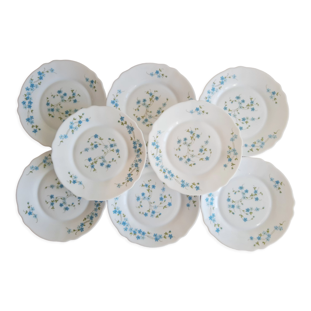 Ensemble de 6 assiettes à dessert en Arcopal / modèle Veronica / Myoso – La Roue du Passé
