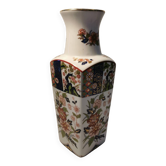 Vintage Japanese porcelain vase Imari floral cobalt red green