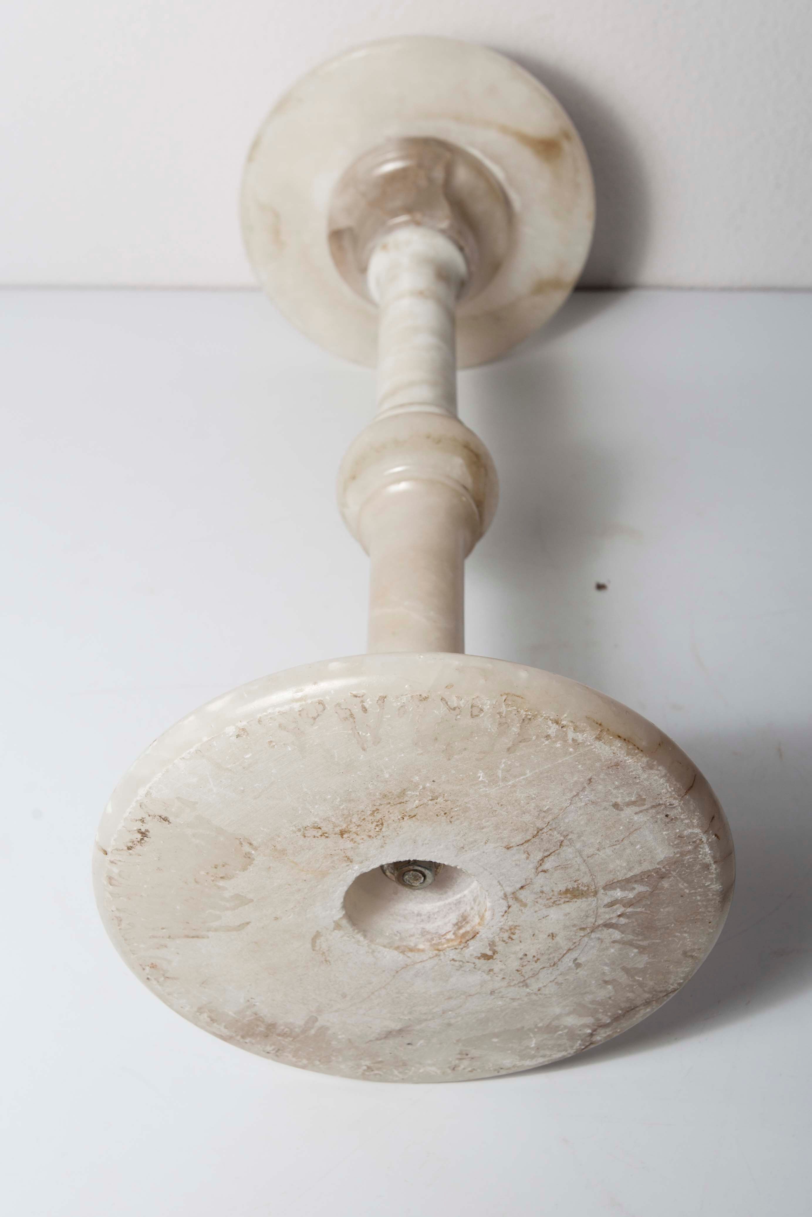 1930 white marble and chrome ashtray