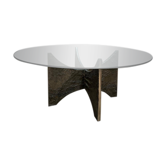 Aluminium cast brutalist coffee table