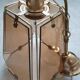 Vintage 70s chandelier in smoked glass and brass