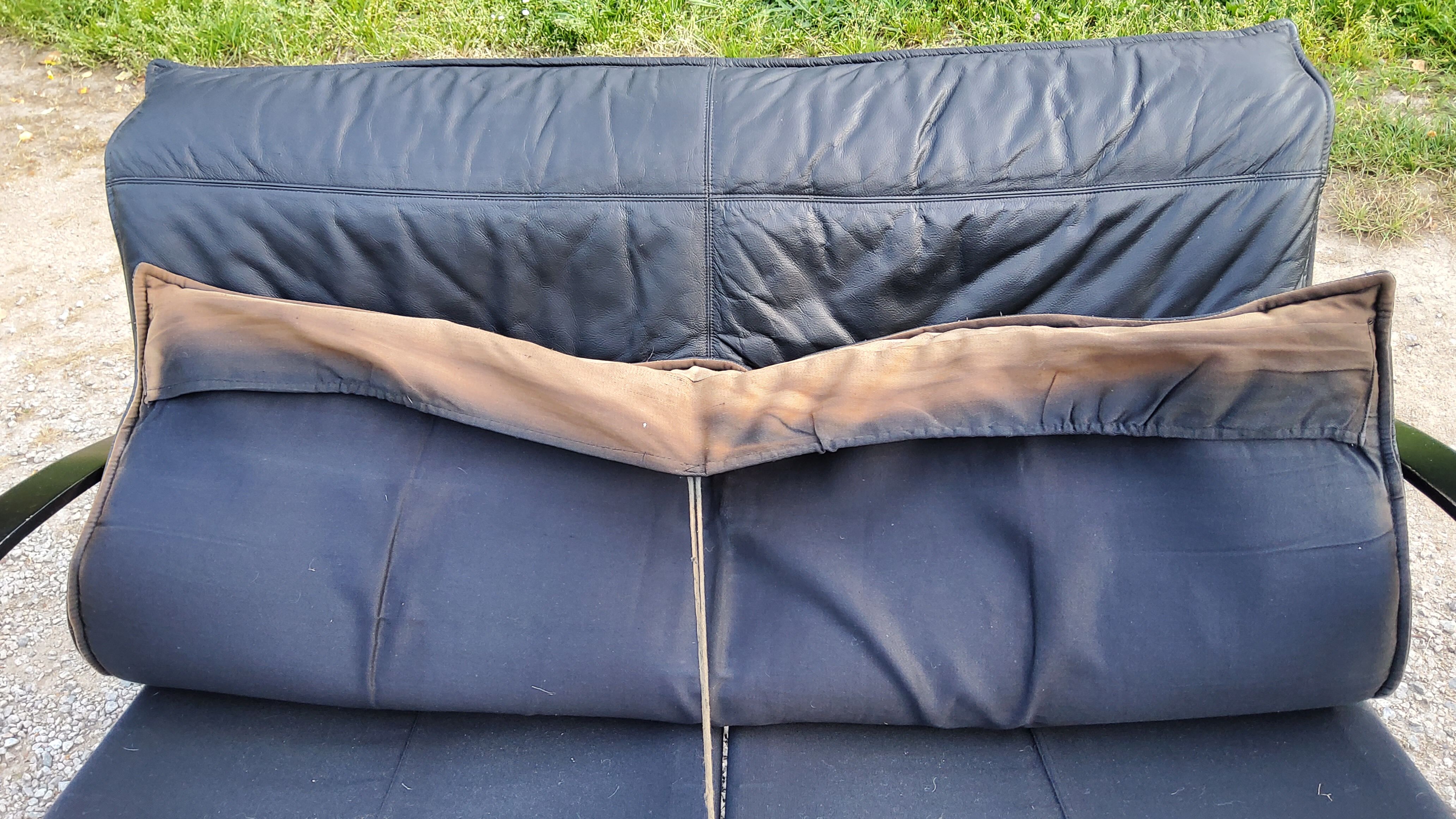 Pair of Scandinavian leather sofas from Tord Björklund