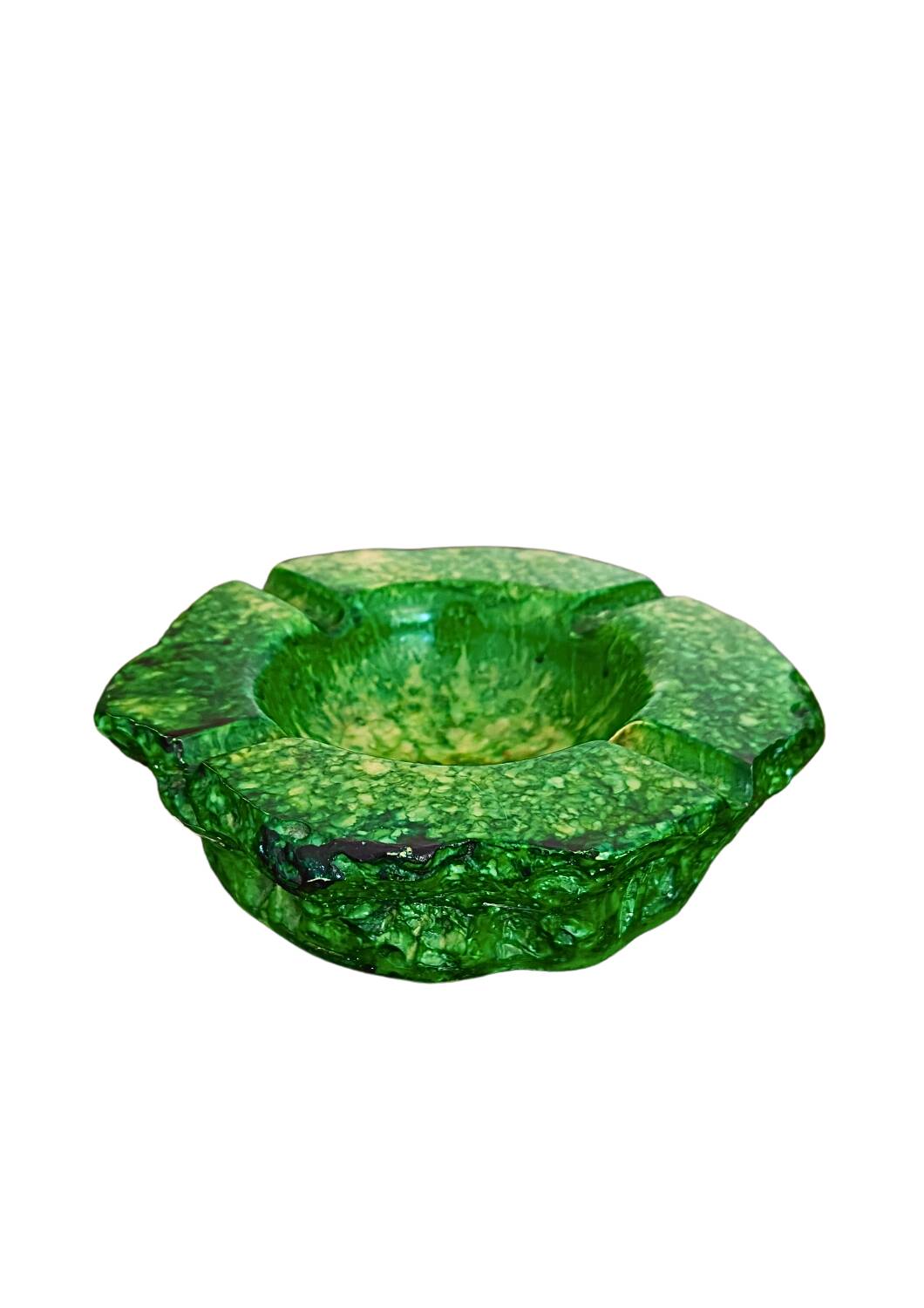 Cendrier vintage en albâtre vert Romano Bianchi