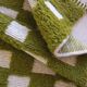 Green checkered rug - 288 x 184 cm