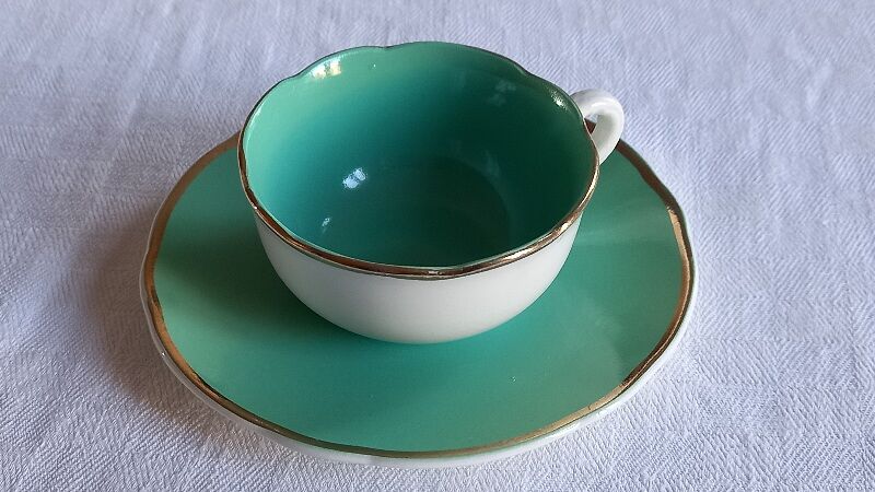 Lot composed of 3 cups and old saucers ( Digoin Sarreguemines France )