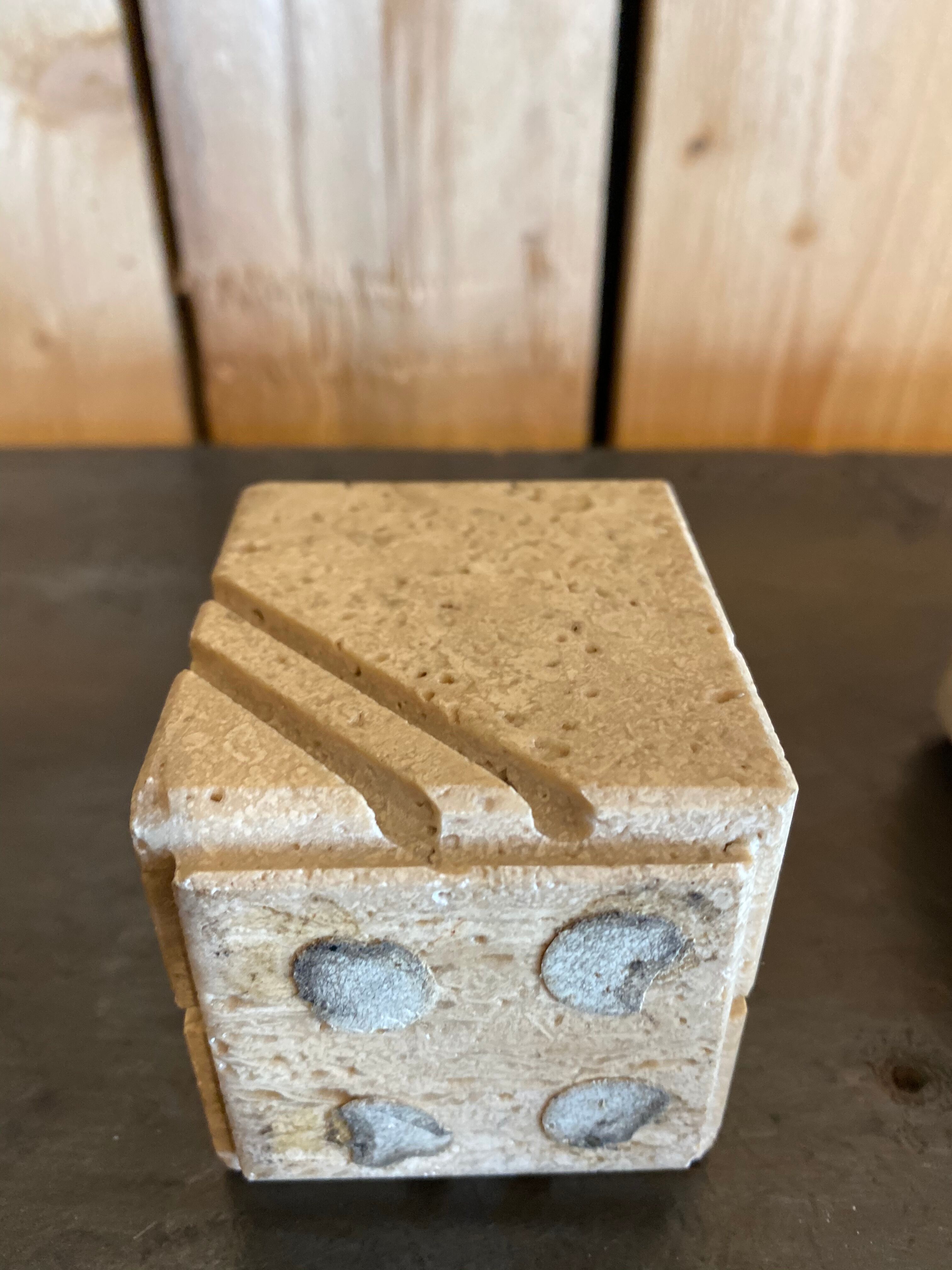 Cerrie Nestore travertine ashtray and table lighter set