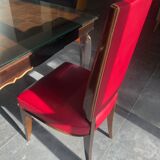 Post art deco dining table and its 6 chairs