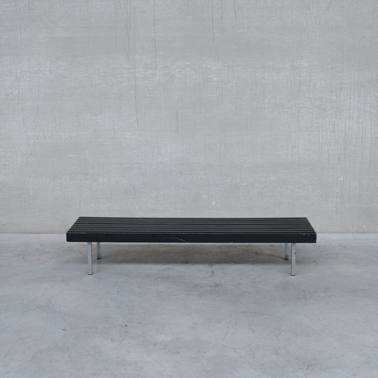 Mid-century slatted wooden bench or coffee table