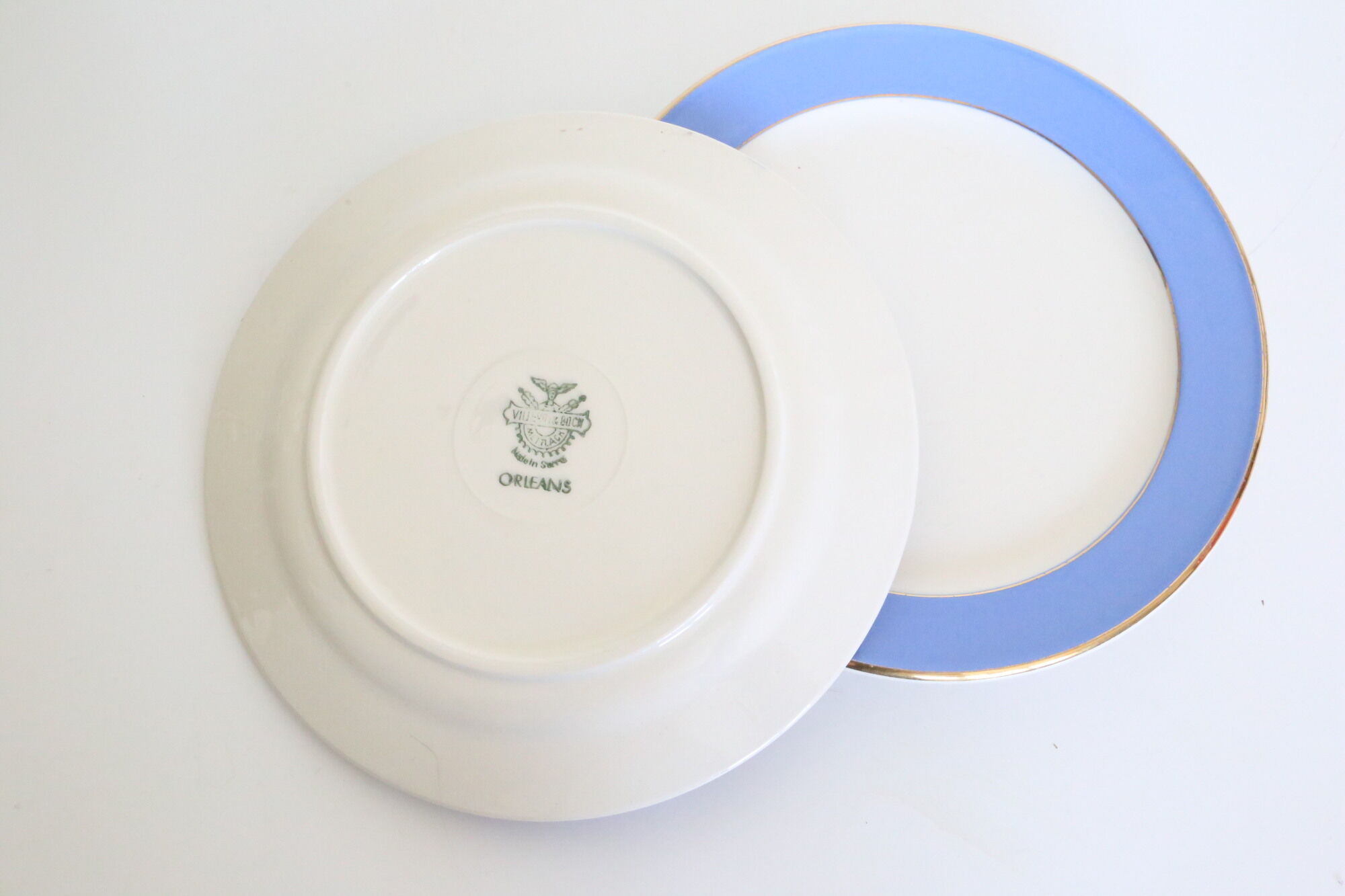 Set of 4 blue dessert plates Orleans Villeroy and Boch, vintage