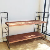 Metal and wood wall shelf 1960